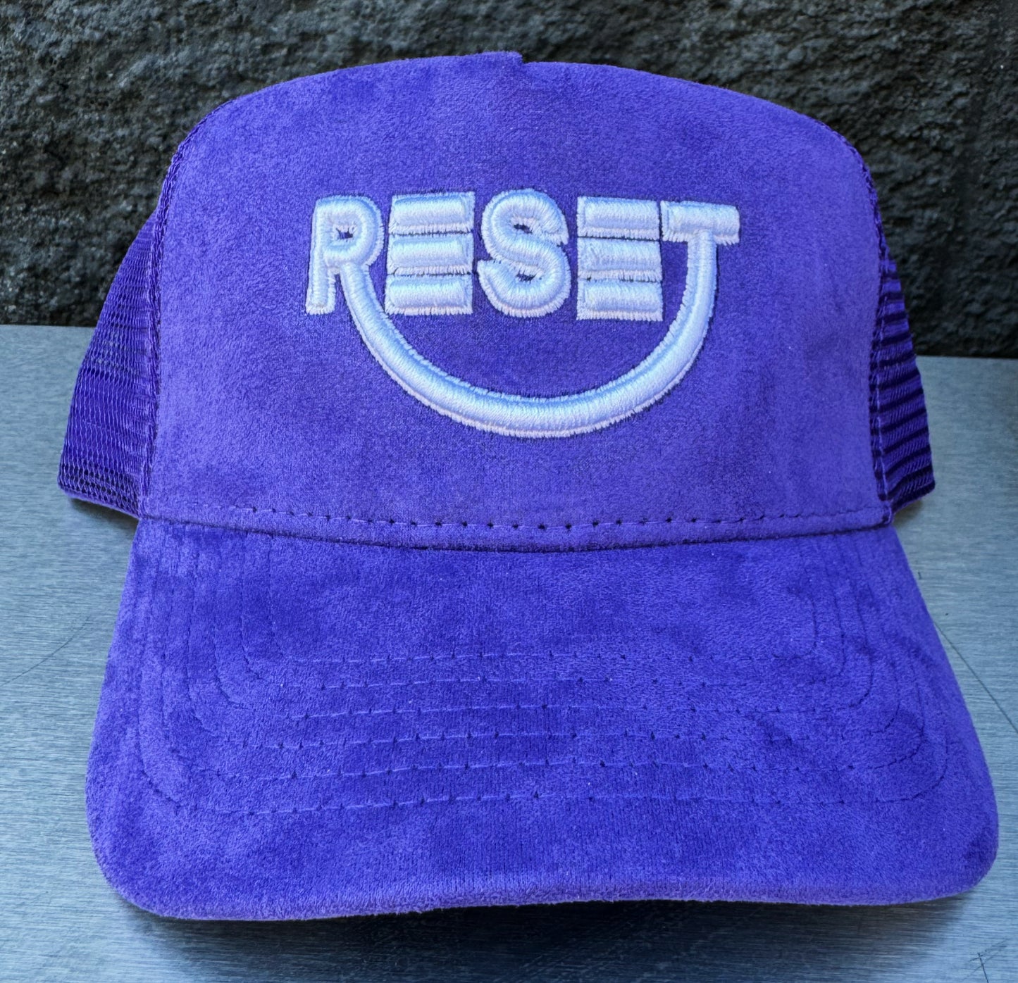 RESET Purple Velvet Trucker Hat