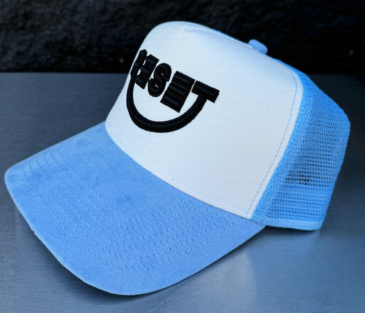RESET Sky Blue/White Velvet Trucker Hat