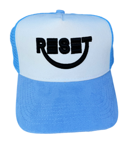 RESET Sky Blue/White Velvet Trucker Hat